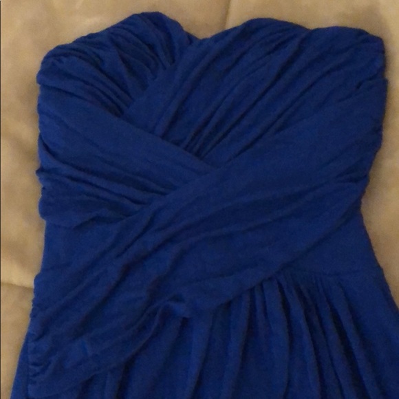 Navy Blue Sweet Heart Strapless Dress - Picture 2 of 3